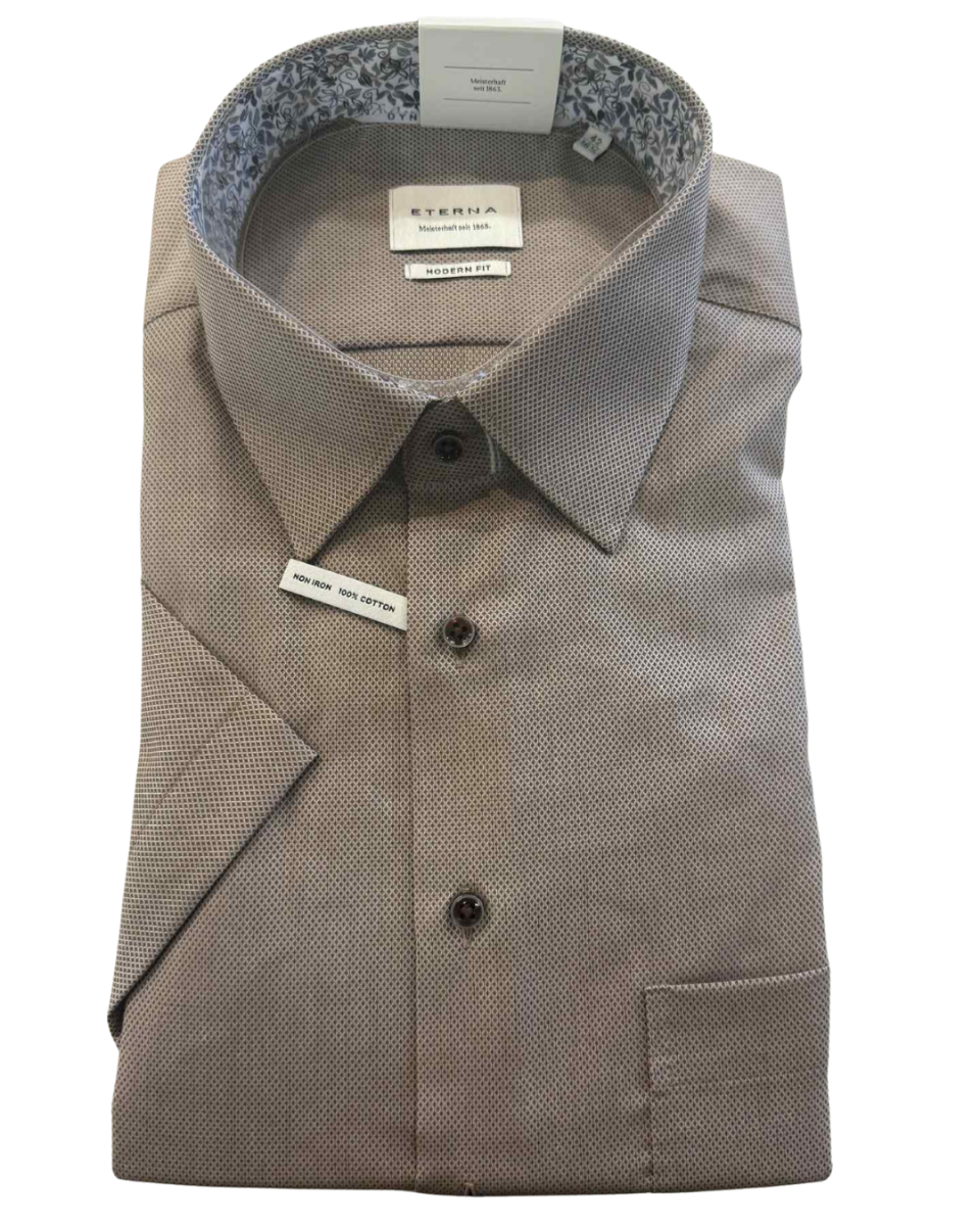 Eterna skjorte 2132 C141 Beige-Brown