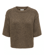 Linea S/S Pullover O-Neck Knit Shitake