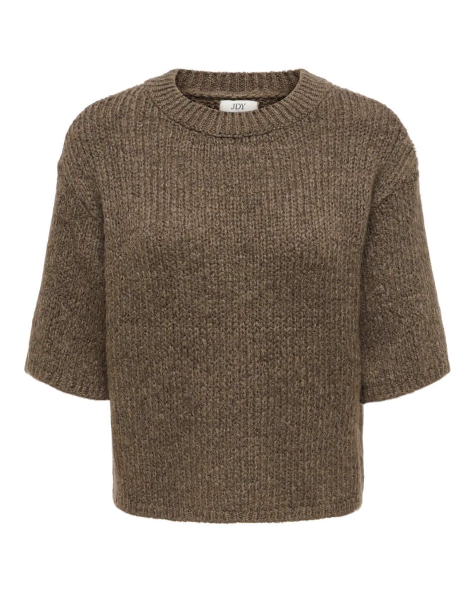 Linea S/S Pullover O-Neck Knit Shitake