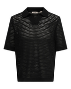 Nyle 5 SS Split Polo Knit Black