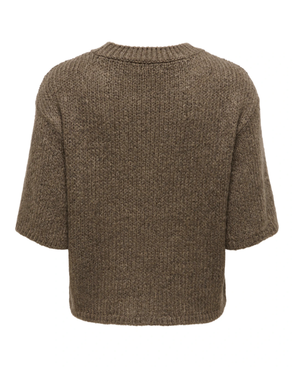 Linea S/S Pullover O-Neck Knit Shitake