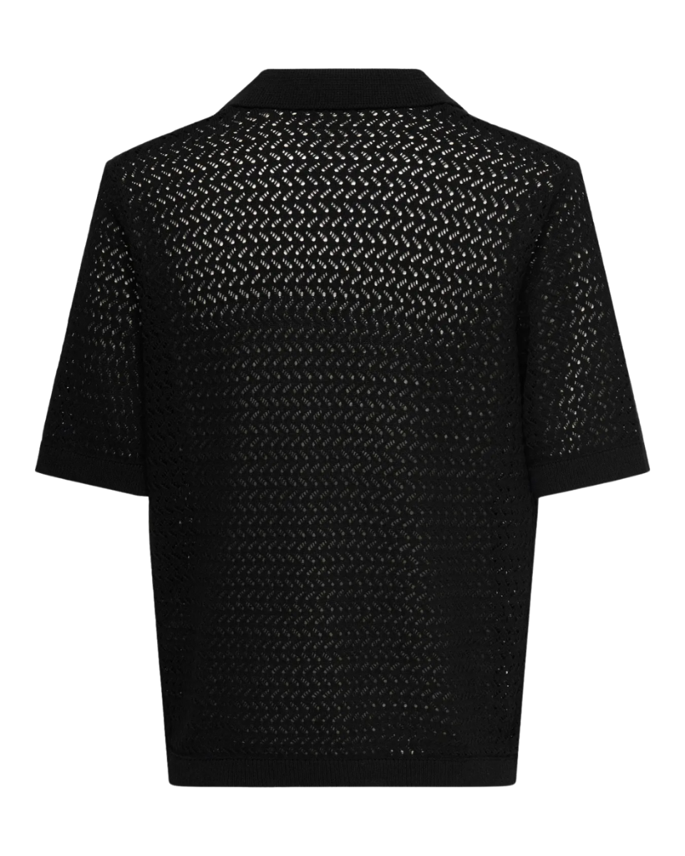 Nyle 5 SS Split Polo Knit Black
