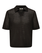 Nyle 5 SS Split Polo Knit Coffee Bean