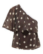 Fay Life One-Shoulder Top Chocolate Torte Dot