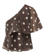 Fay Life One-Shoulder Top Chocolate Torte Dot