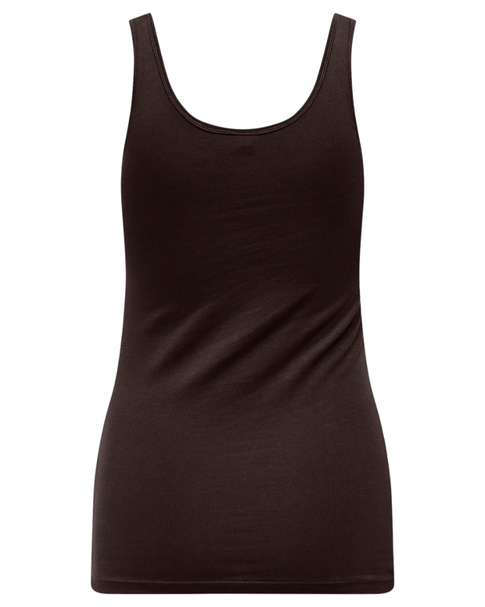 Ava S/L Tank Top 180 Noos Black Coffee