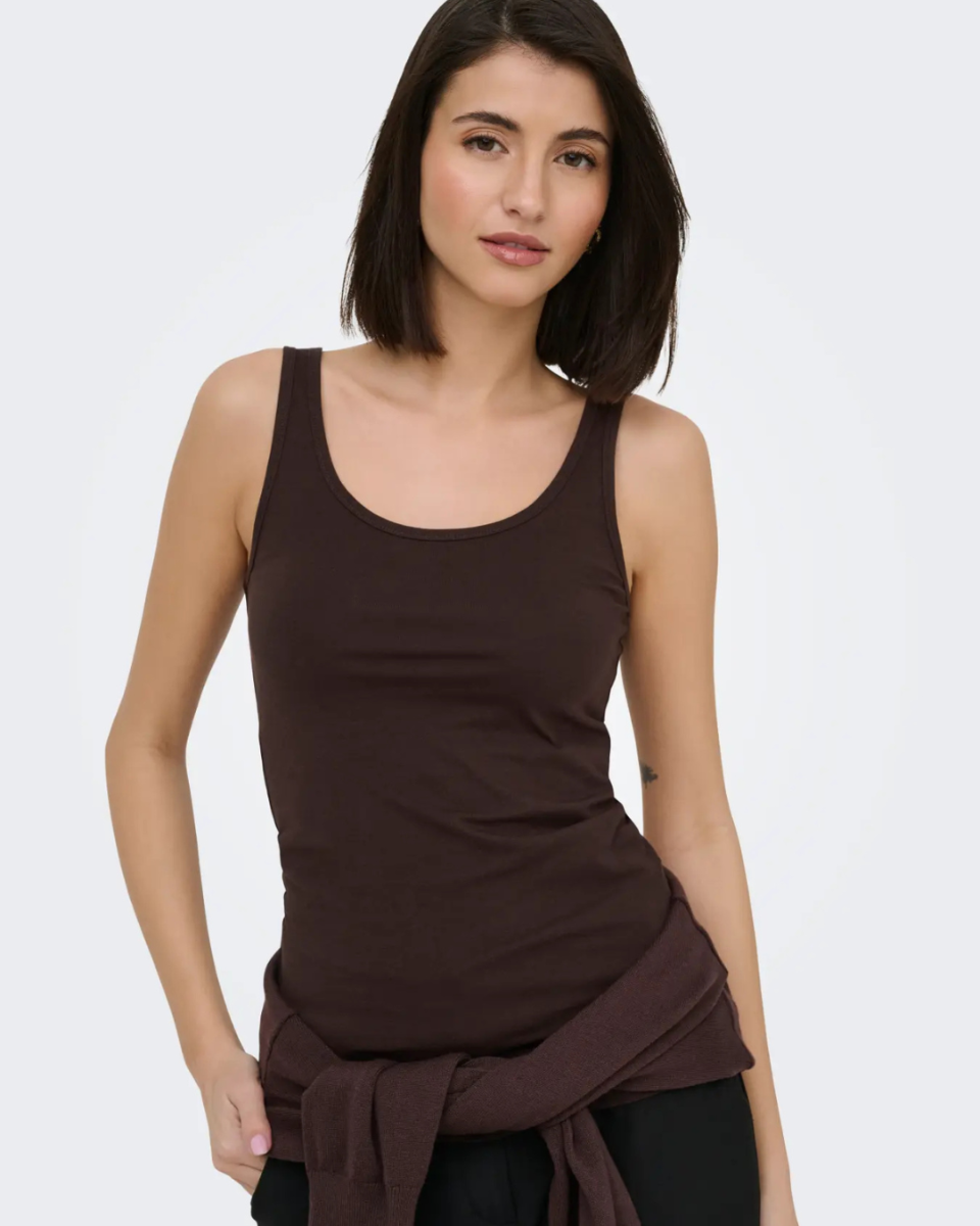 Ava S/L Tank Top 180 Noos Black Coffee