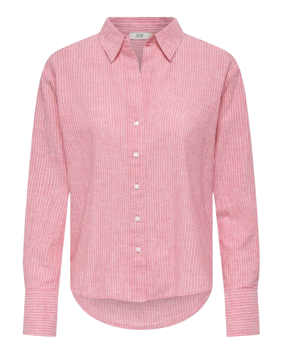Mila L/S Loose Shirt Calypso Coral/Cloud Dancer