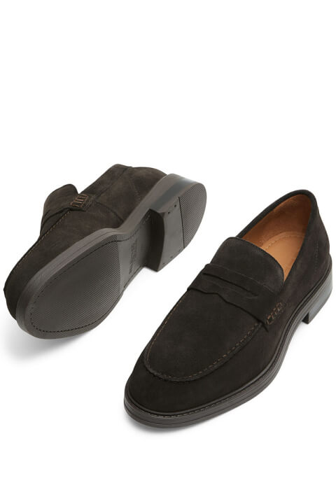 Blake Suede Penny Loafers Demitasse