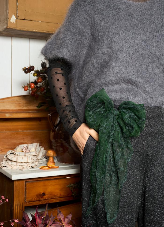 Miriana Triangle Lace Scarf Green