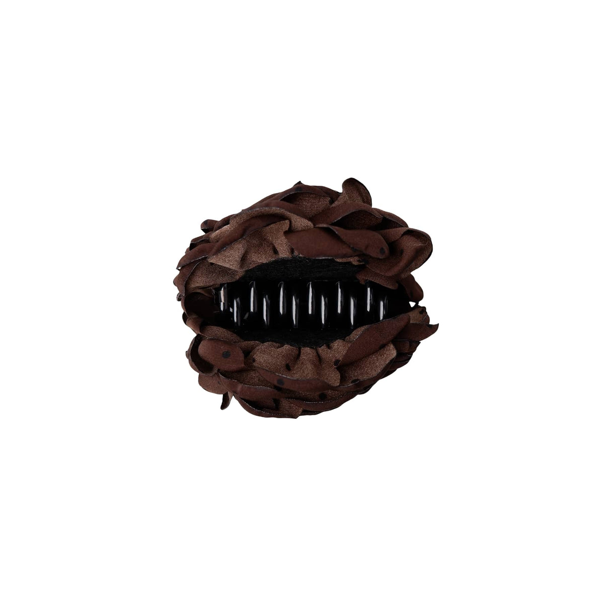 Black Colour Villa Mega Flower Hair Claw Coffee W. Dots