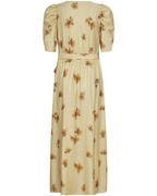 Myla Flower Wrap Dress Pale Yellow