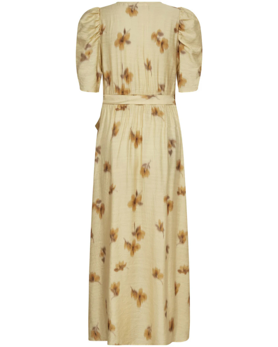 Myla Flower Wrap Dress Pale Yellow