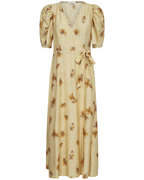 Myla Flower Wrap Dress Pale Yellow