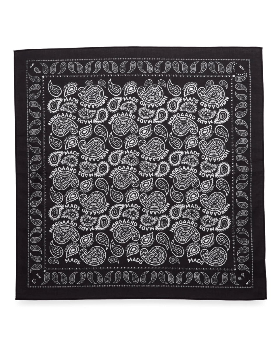 Soft Cotton Paisley Scarf Black