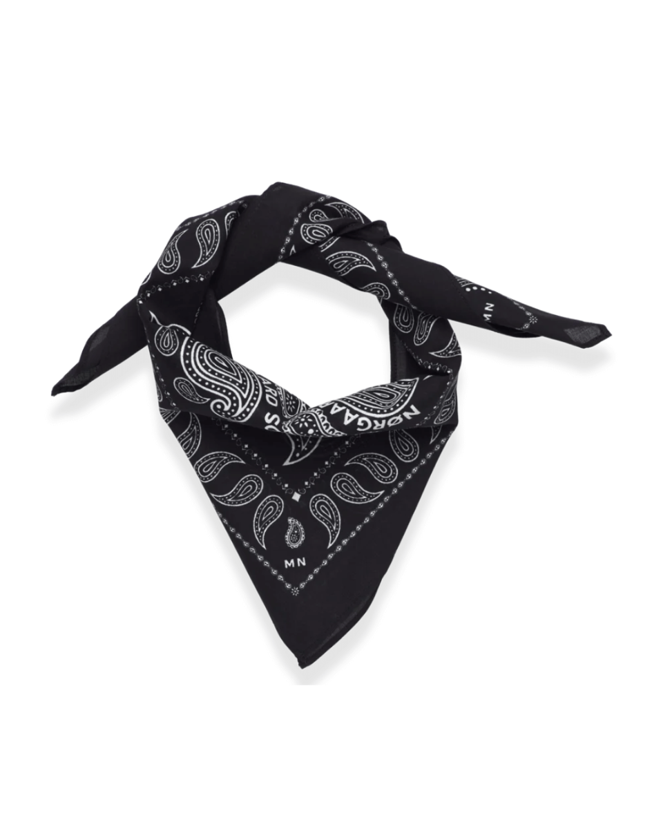 Soft Cotton Paisley Scarf Black