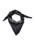 Soft Cotton Paisley Scarf Black