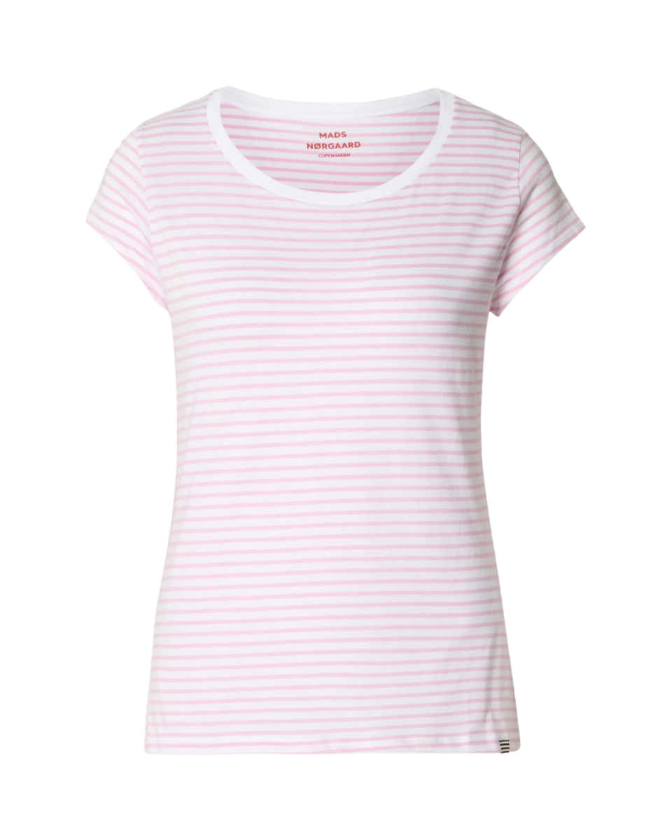 Organic Jersey Stripe Teasy T-Shirt Blushing Bride