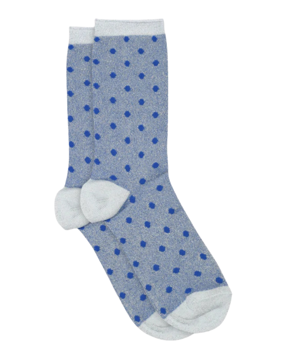 Donna Glitter Socks Blue