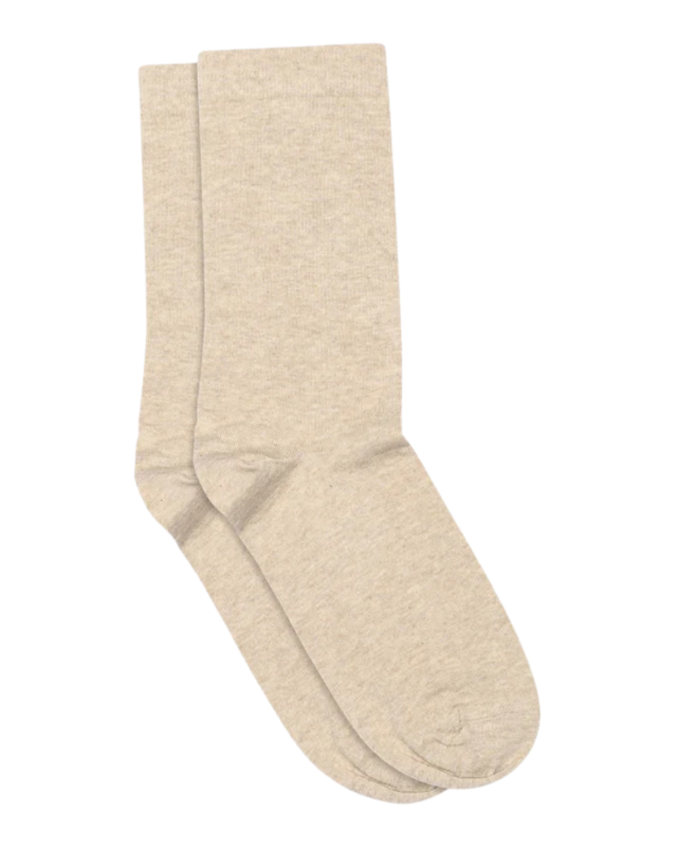 Fine Cotton Socks Beige