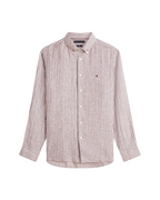 Linen Bengal Stripe RF Shirt Legacy Brown
