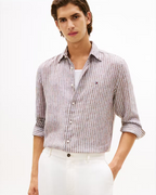 Linen Bengal Stripe RF Shirt Legacy Brown