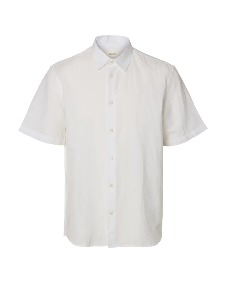 Regclaus Clay Linenblend SS Shirt Bright White