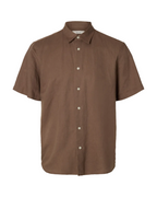 Regclaus Clay Linenblend SS Shirt Chocolate Chip