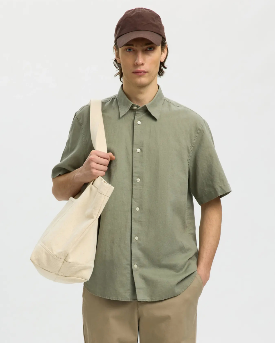 Regclaus Clay Linenblend SS Shirt Vetiver