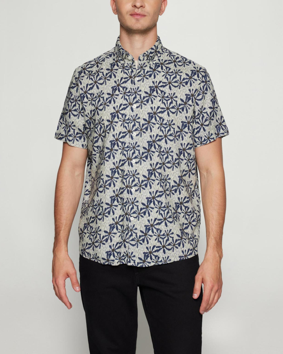 GusSi Linen/cotton Shirt Print Creamy
