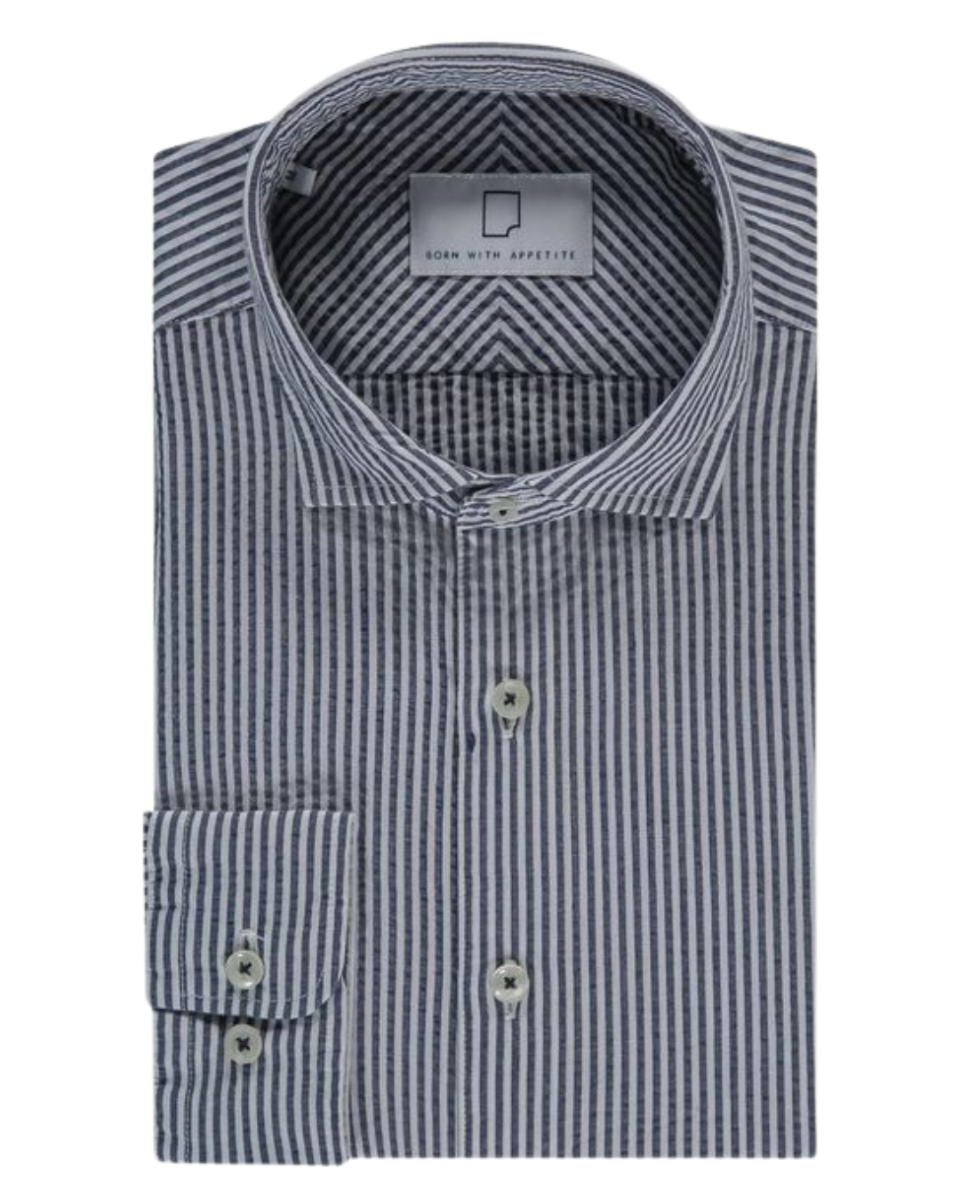 Sawyer Seersucker Shirt Navy