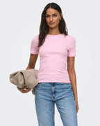 Lucky S/S O Neck Top Noos Fragrant Lilac
