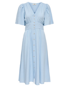 Nora 2/4 Midi Dress Noos Chambray Blue