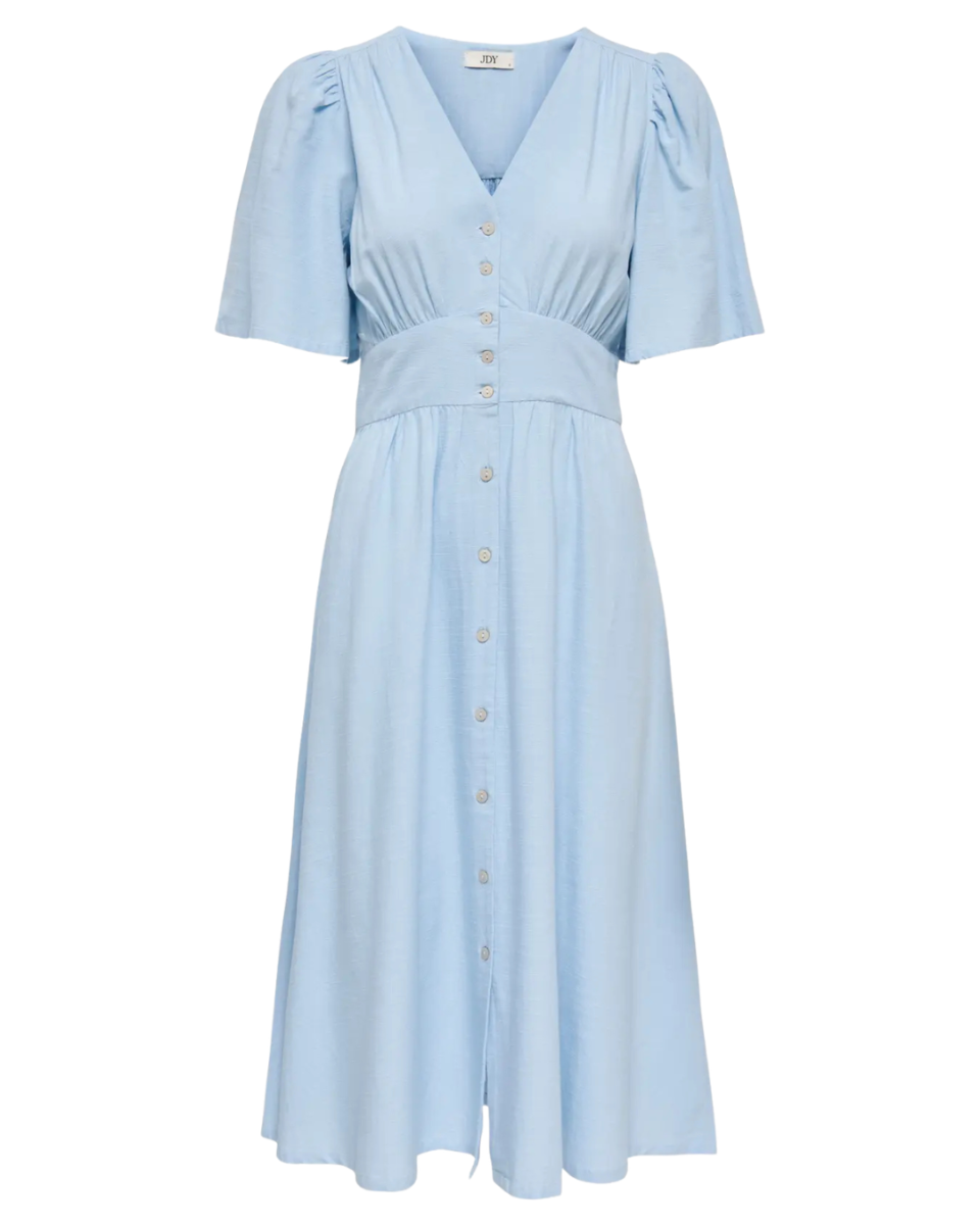 Nora 2/4 Midi Dress Noos Chambray Blue