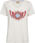 MMRomi Gethi O-SS Glam T-shirt Ecru