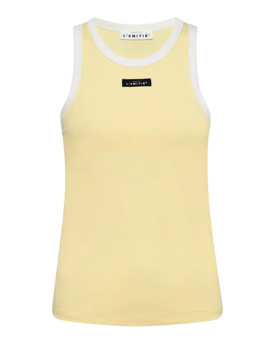 Neckline Badge Tank Pale Yellow