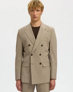 Slim-Liam Pinstriped Db Blazer Flex Sand/Prinstriped