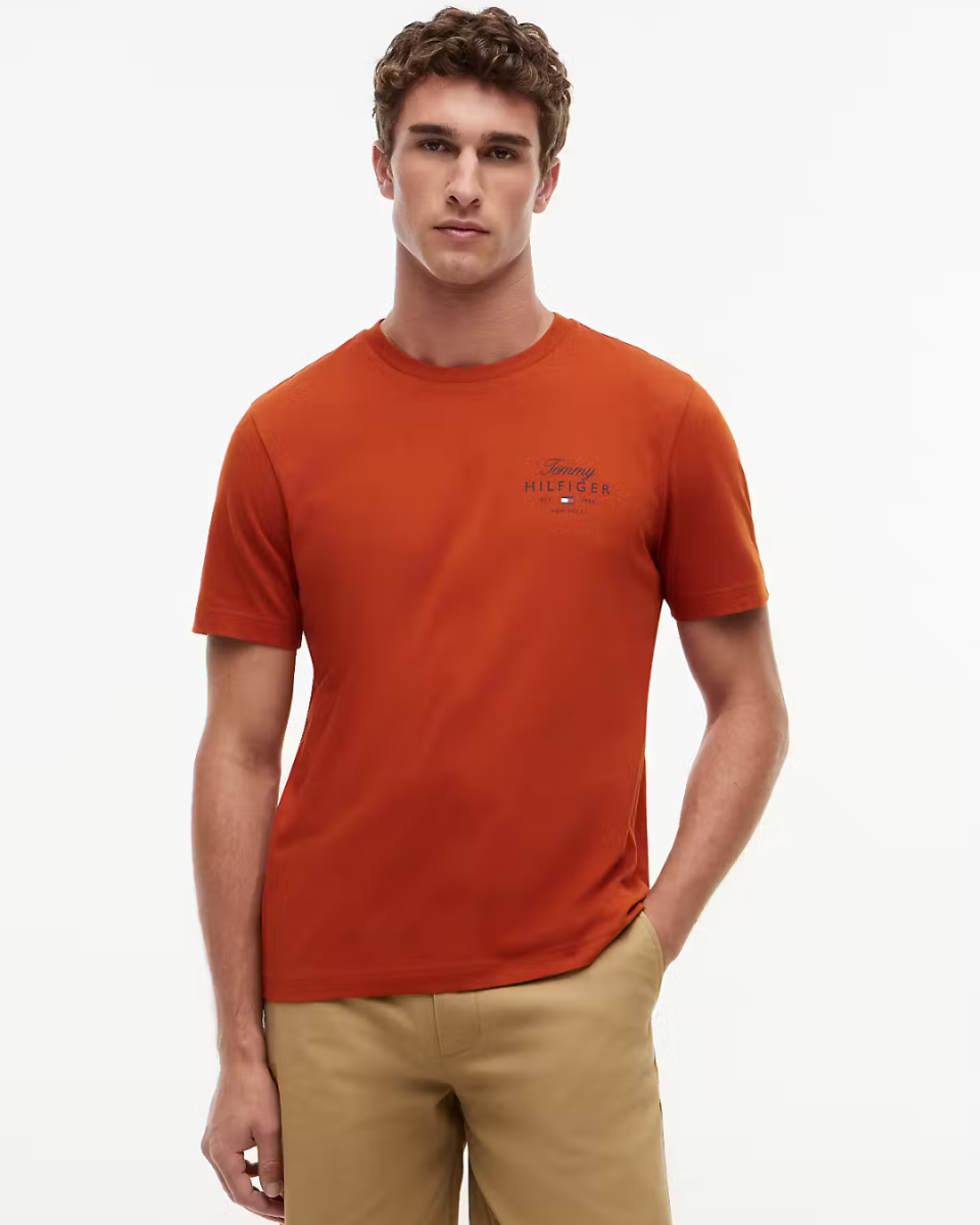 Script Stack Regular Tee Rusty Ochre