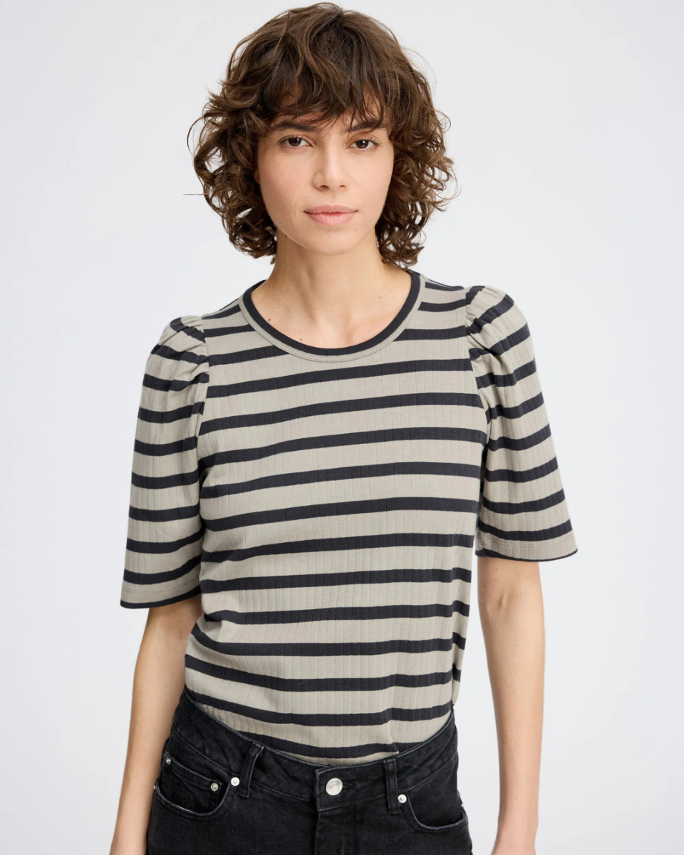 Jikolaz T-shirt Stripe Khak