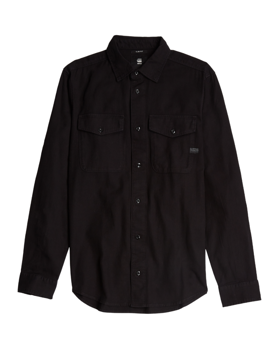 Marine Slim Shirt l\s Black