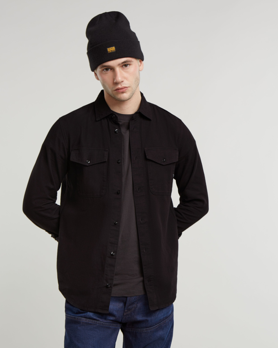 Marine Slim Shirt l\s Black