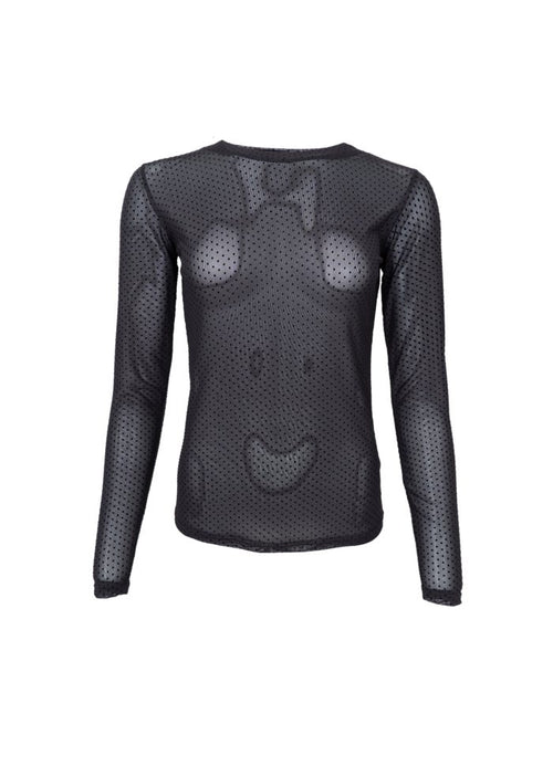 Black Colour Jessie Mesh Blouse Black