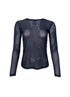 Black Colour Annie Mesh Blouse Navy