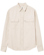 Axl Herringbone Shirt Sand Grey