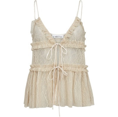 New Lace Tie Top Seashell