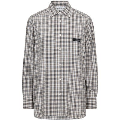 Button Down Mini Check Shirt Off White