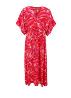 Luna Long V-Neck Dress Epic Pink