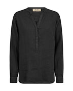 Danna Linen Blouse Black