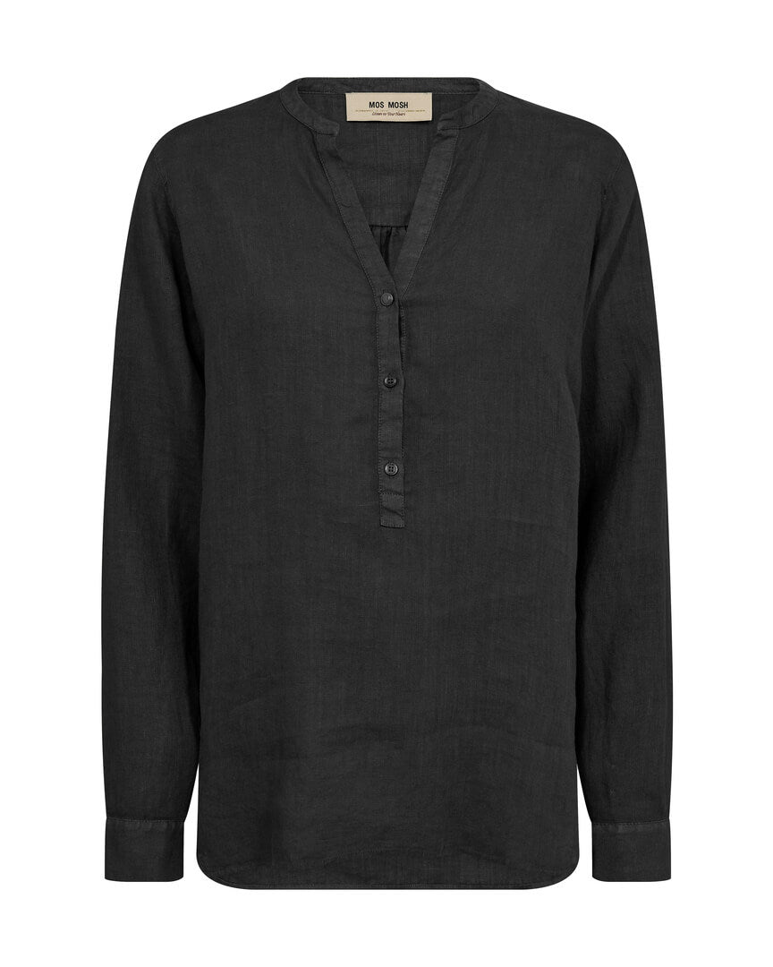 Danna Linen Blouse Black