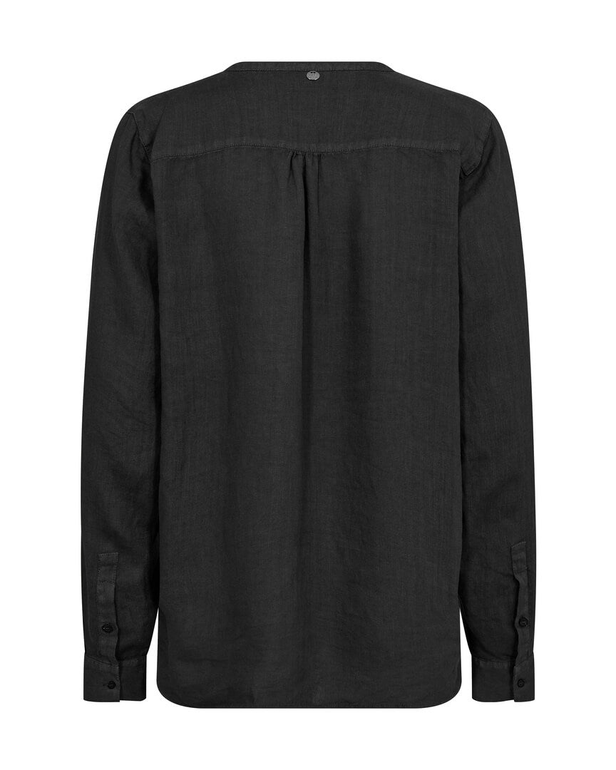 Danna Linen Blouse Black